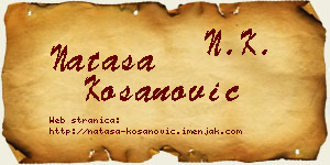 Nataša Kosanović vizit kartica